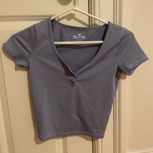 Woman’s Hollister Ribbed Button Up Baby Tee